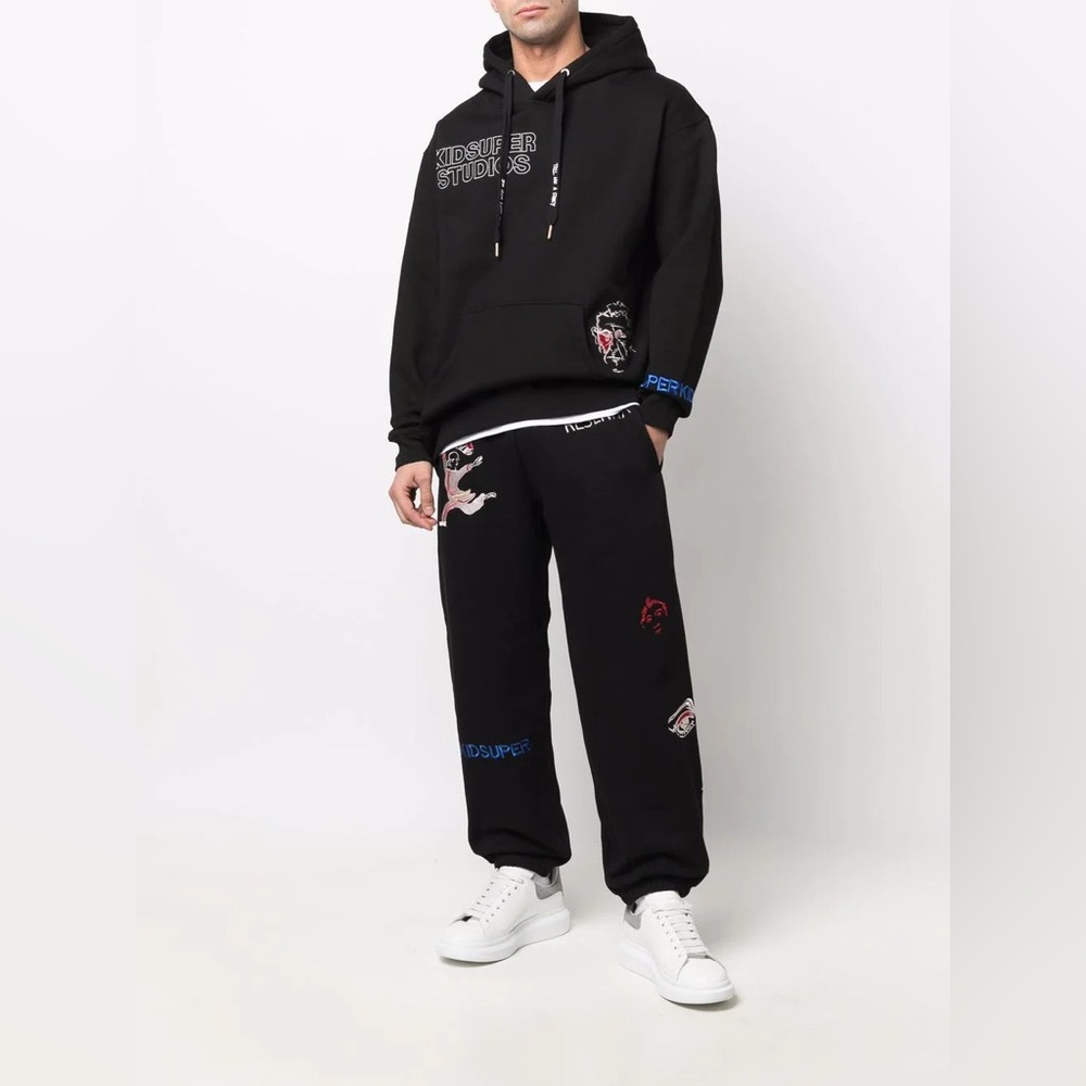 Kidsuper Studios Embroidered-design hoodie Black Sz Small Men’s - Picture 2 of 11